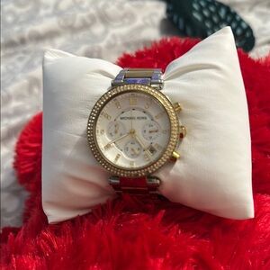 Michael Kors Gold and Silver Chronograph Watch